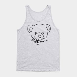 Minimal Bear Portrait with Puns Tank Top